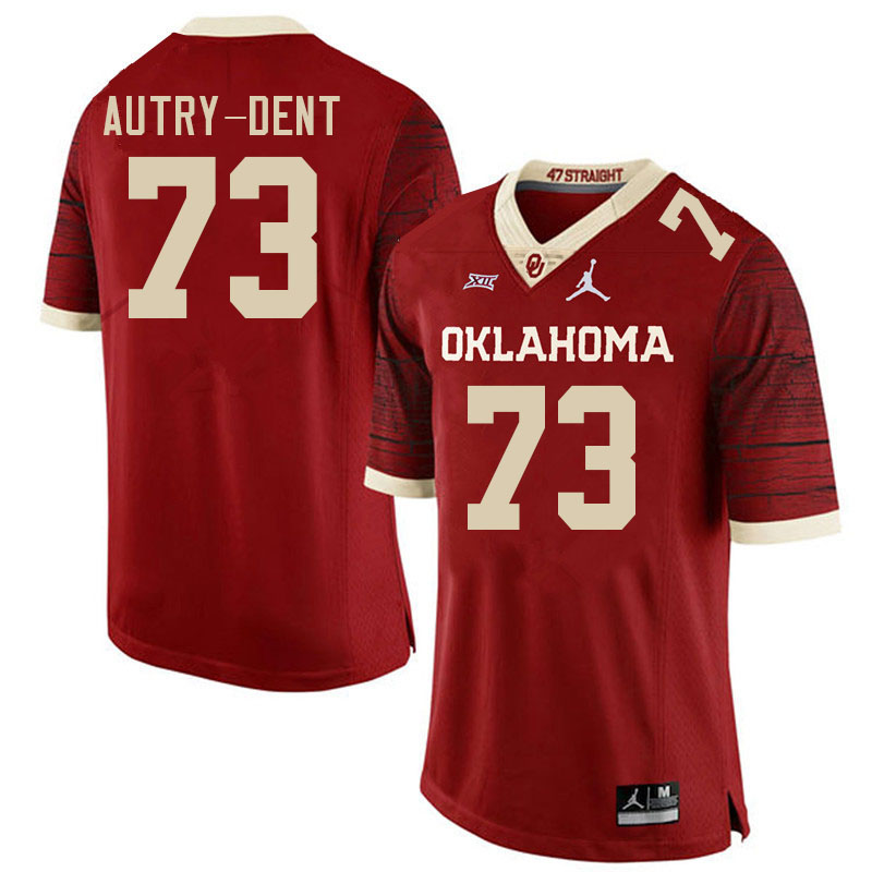 Men #73 Isaiah Autry-Dent Oklahoma Sooners College Football Jerseys Stitched-Retro